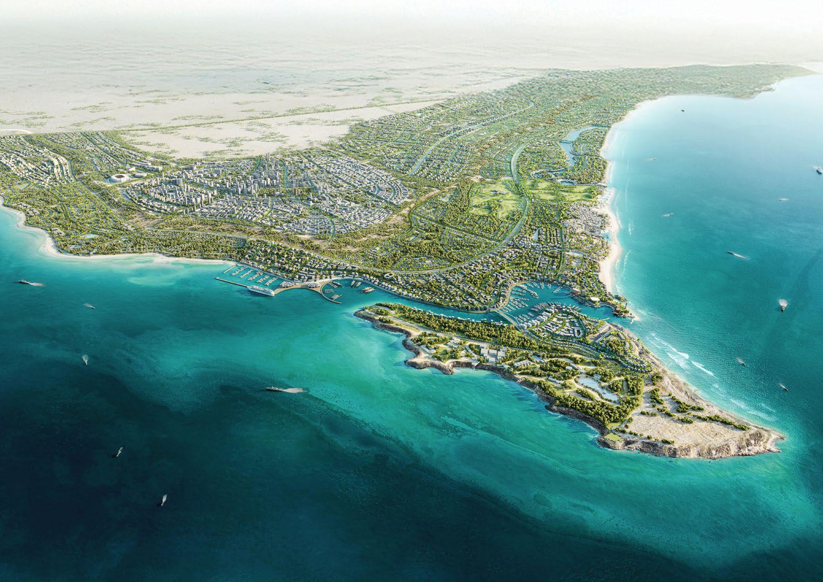 Scenic aerial view of Marina at Ras El Hekma with yachts docked along the Mediterranean shoreline